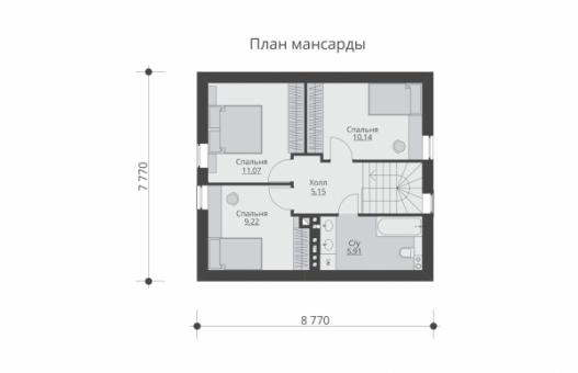 Одноэтажный дом с мансардой.